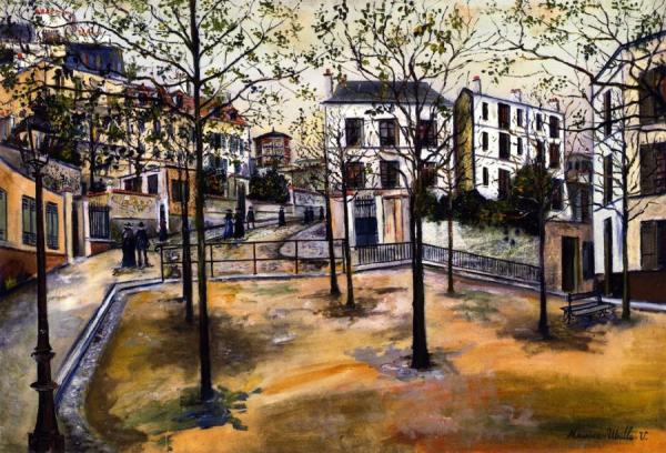 Place Ravignan by Maurice Utrillo Oil Painting Reproductions