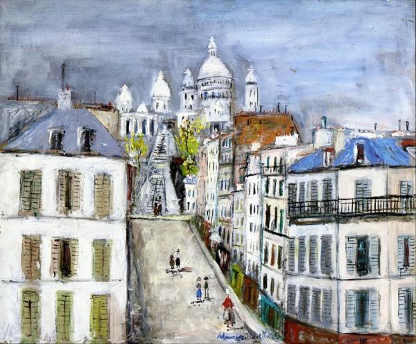 Rue Chappe And The Sacre-coeur De Montmartre by Maurice Utrillo