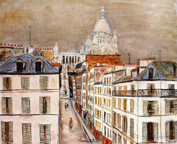 Rue Chappe In Montmartre by Maurice Utrillo
