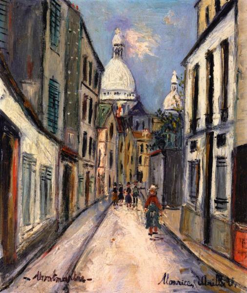 Rue De Chevalier De La Barre In Montmartre by Maurice Utrillo