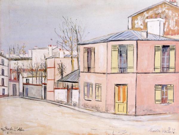 Rue De L'abreuvoir In Montmartre by Maurice Utrillo
