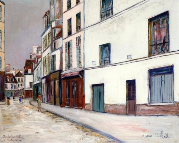 Rue De Mont-cenis In Montmaratre by Maurice Utrillo