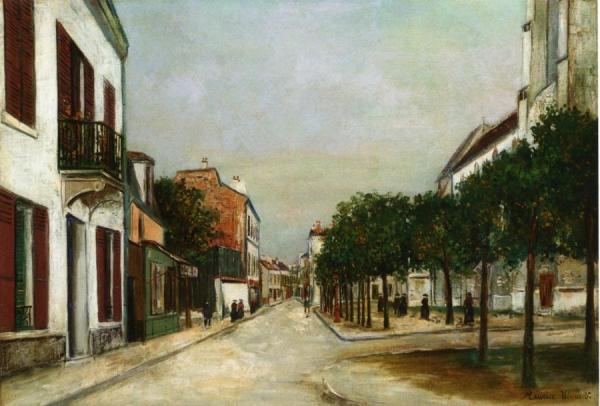 Rue Du Moutier And Place Dl La Mairie At Villejuif by Maurice Utrillo Oil Painting Reproductions