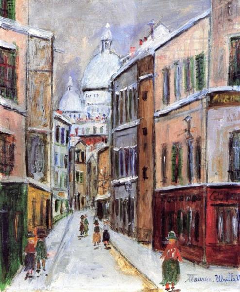 Maurice Utrillo Rue Saint-rustique In The Snow