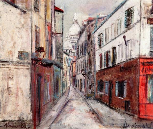 Rue Saint-rustique, Montmartre by Maurice Utrillo