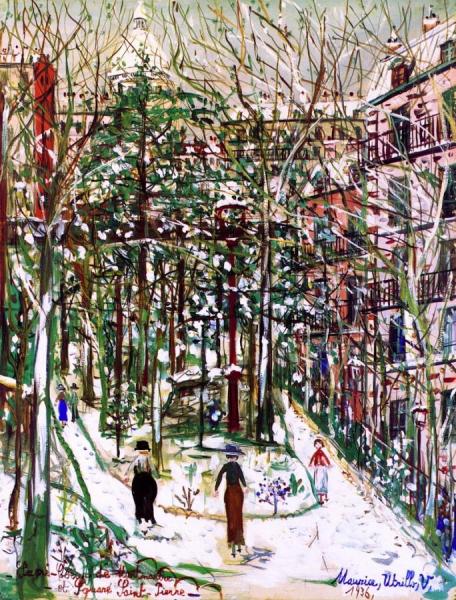 Sacré-coeur De Montmartre And The Square Saint-pierre by Maurice Utrillo