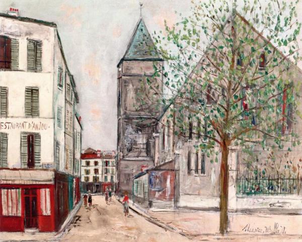 Scene In Montmartre by Maurice Utrillo