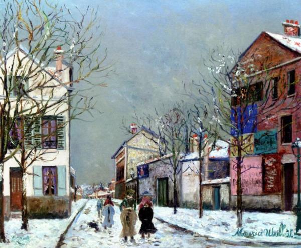 Snowy Landscape In Bourg-la-reine by Maurice Utrillo