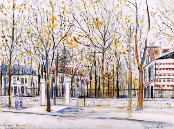Square Saint-pierre And Sacre Coeur In The Snow, Montmartre by Maurice Utrillo Oil Painting Reproductions