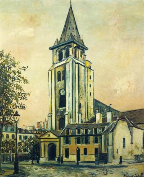 St. Germain Des Pres, Paris by Maurice Utrillo Oil Painting Reproductions