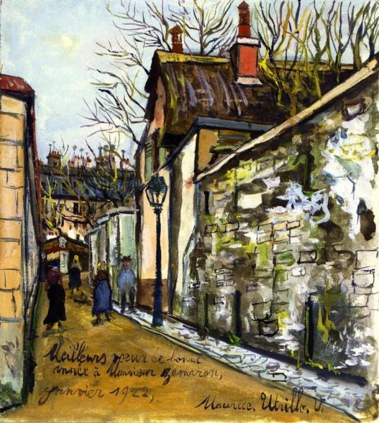 Thatched House, Rue Saint Vincent In Montmartre by Maurice Utrillo
