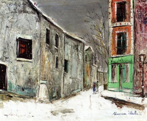 The Belle Gabrielle And The Rue Saint-vincent by Maurice Utrillo