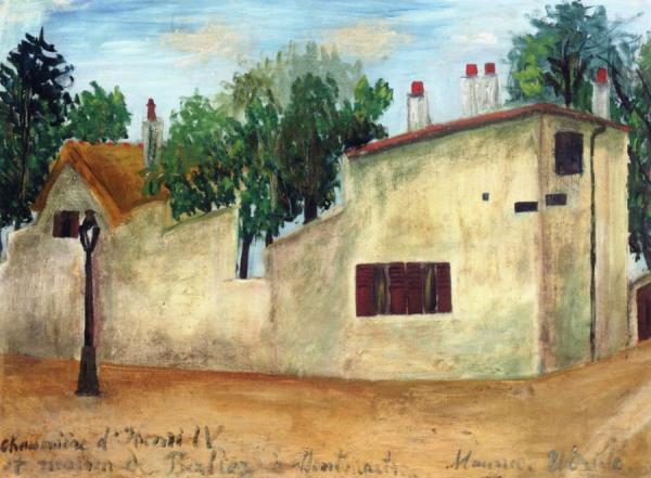 The Cottage Of Henri Iv And House Of Berlioz In Montmartre by Maurice Utrillo Oil Painting Reproductions