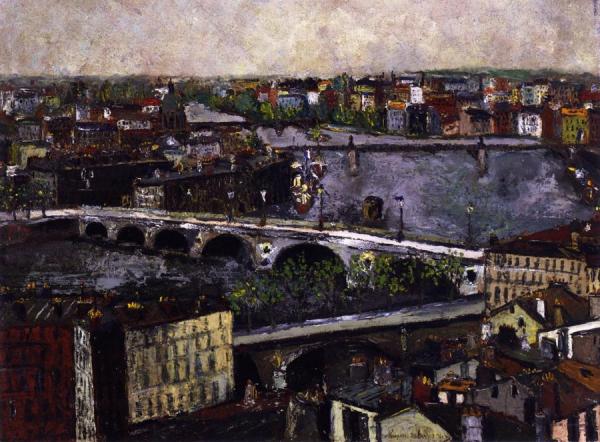 The Garonne River And Bridges At Toulouse by Maurice Utrillo