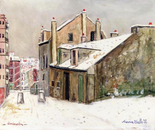 The House Of Mimi Pinson In The Snow by Maurice Utrillo