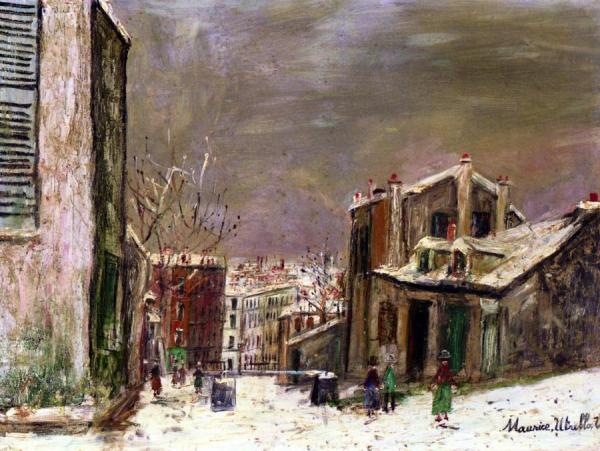 The House Of Mimi Pinson In The Snow by Maurice Utrillo