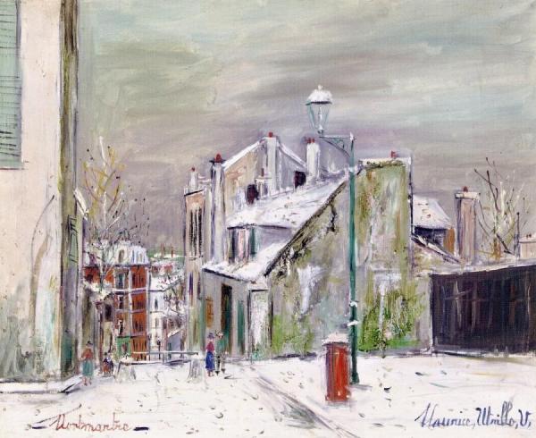 The House Of Mimi Pinson In The Snow by Maurice Utrillo