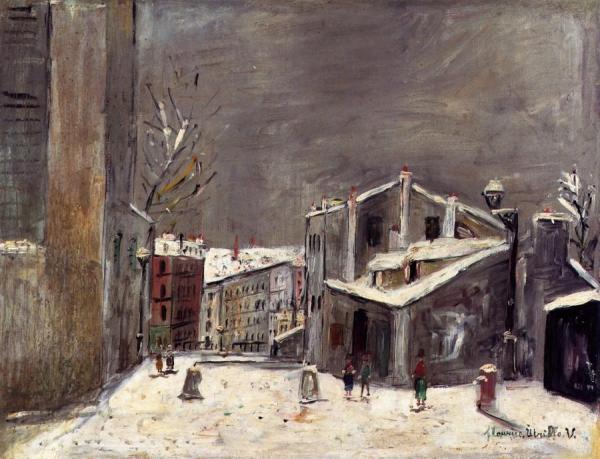 The House Of Mimi Pinson In The Snow by Maurice Utrillo Oil Painting Reproductions