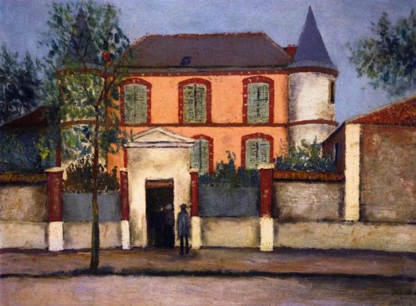 The Little Pink Chateau Of Asnieres (hauts-de-seine) by Maurice Utrillo
