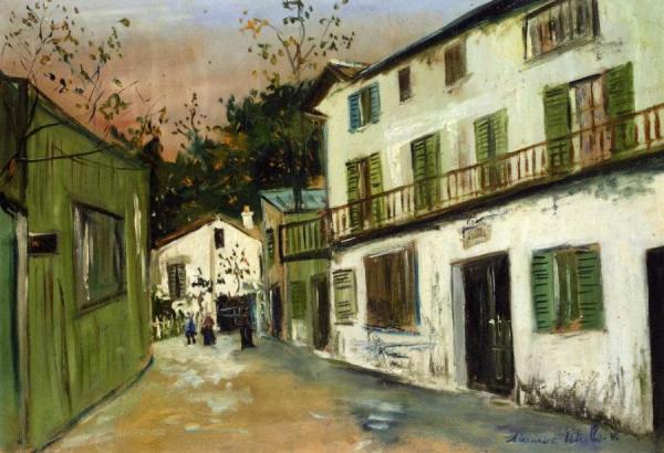 The Maison Des Italiens In Montmartre by Maurice Utrillo