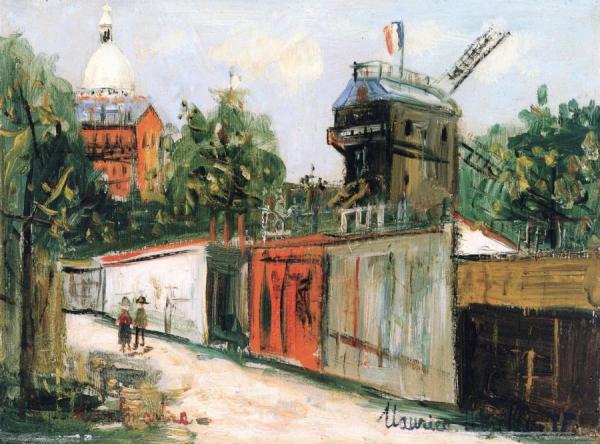 The Moulin De La Galette And Sacre-coeur by Maurice Utrillo