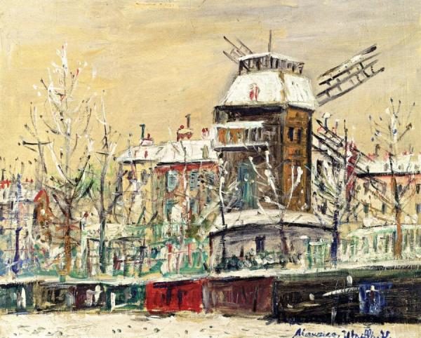 The Moulin De La Galette In Montmartre by Maurice Utrillo