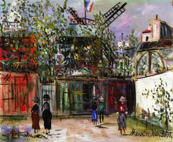 The Moulin De La Galette In Montmartre by Maurice Utrillo Oil Painting Reproductions