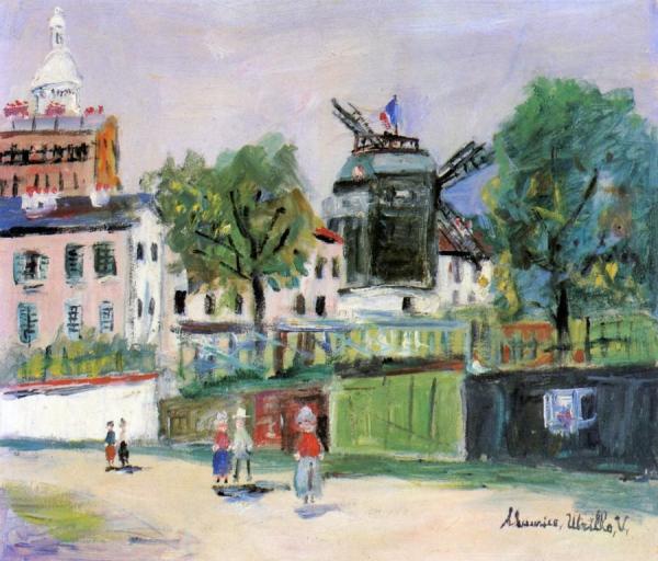The Moulin De La Galette In Montmartre by Maurice Utrillo