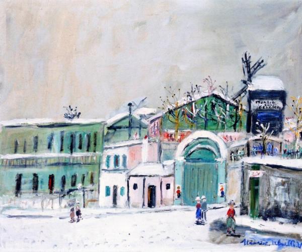 The Moulin De La Galette On The Snow by Maurice Utrillo