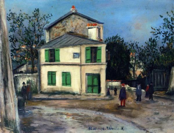 The Pink House In Montmartre by Maurice Utrillo