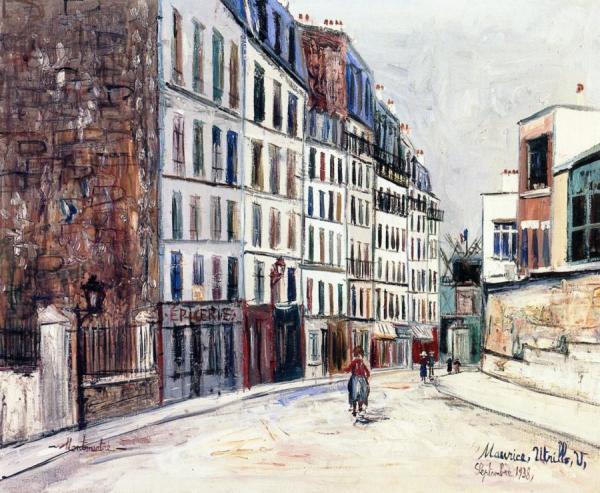 The Rue Lepic In Montmartre by Maurice Utrillo