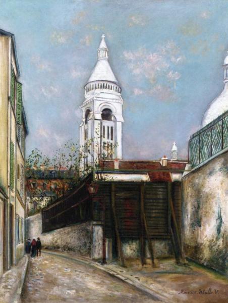 The Rue Saint-vincent And Sacré-coeur by Maurice Utrillo