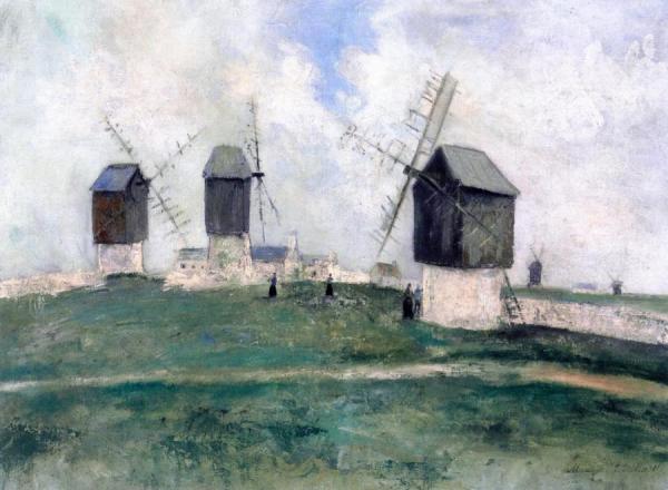 The Small Mills At Ile D'ouessant (finistere) by Maurice Utrillo Oil Painting Reproductions