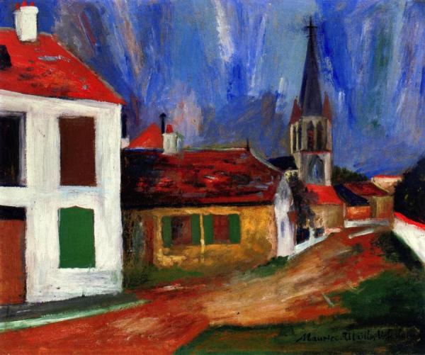 The Village Plaza by Maurice Utrillo Oil Painting Reproductions