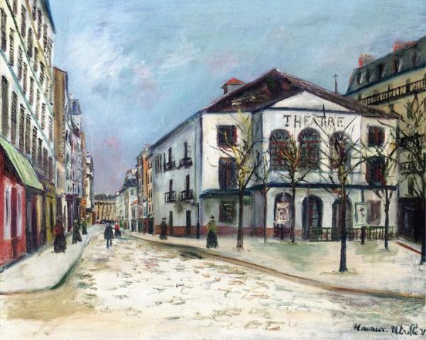 Théâtre De L'atelier In The Snow by Maurice Utrillo