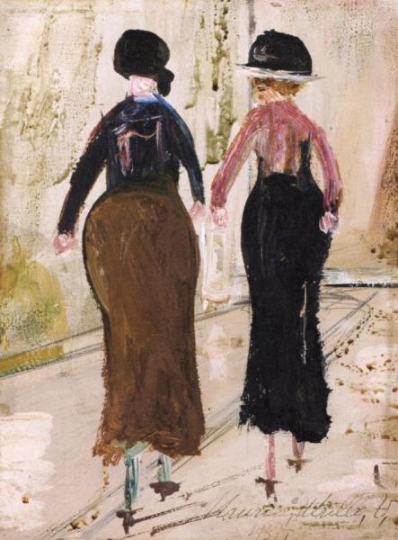 Two Women From Behind by Maurice Utrillo