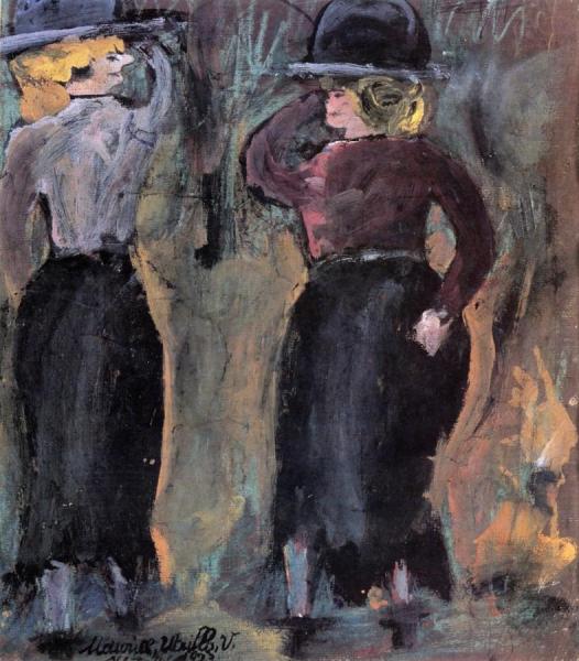 Two Women's Silhouettes by Maurice Utrillo