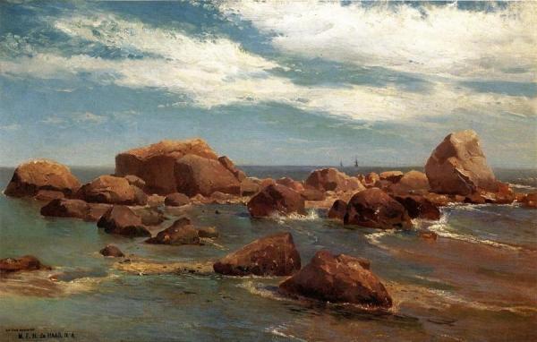 Coastal Scene - Rocky Coast by Mauritz F. H. De Haas Oil Painting Reproductions