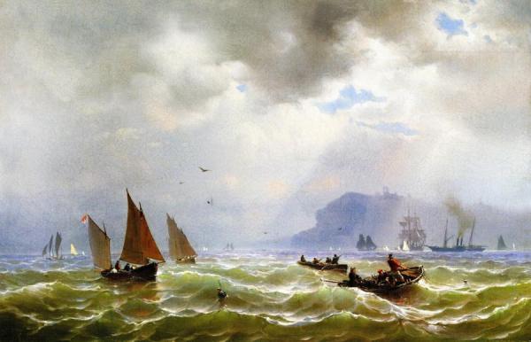 Seascape With Ships by Mauritz F. H. De Haas Oil Painting Reproductions