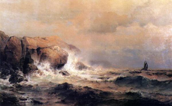 Mauritz F. H. De Haas Ship Off A Stormy Coast