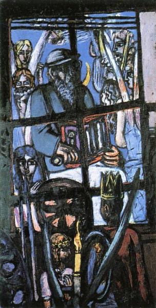 Beginning (triptych - Left Panel) by Max Beckmann