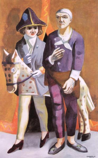 Carnival Double-portrait, Max Meckmann And Quappi by Max Beckmann