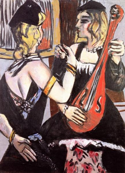 Dancers In Black And Yellow by Max Beckmann