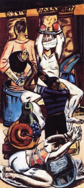 Departure (triptych - Left Panel) by Max Beckmann Oil Painting Reproductions