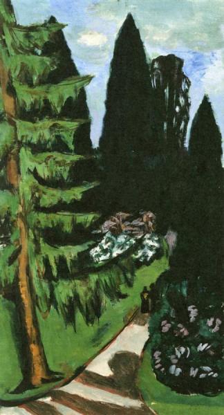 Eyckenstein Cypresses by Max Beckmann