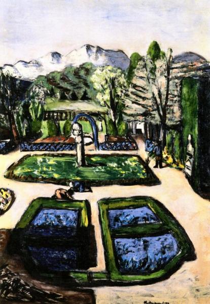 Garden Landscape In Spring With Mountains by Max Beckmann Oil Painting Reproductions