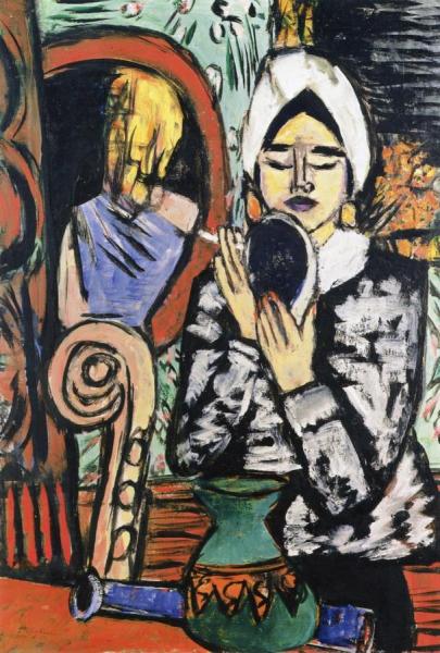 Lady With A Mirror by Max Beckmann Oil Painting Reproductions