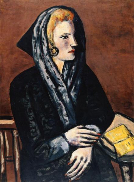 Lady With Gray Capuchon by Max Beckmann