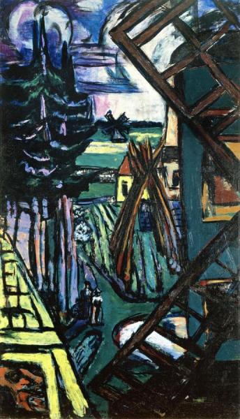 Landscape With Windmill by Max Beckmann