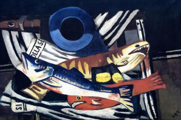 Large Still Life With Fish by Max Beckmann Oil Painting Reproductions